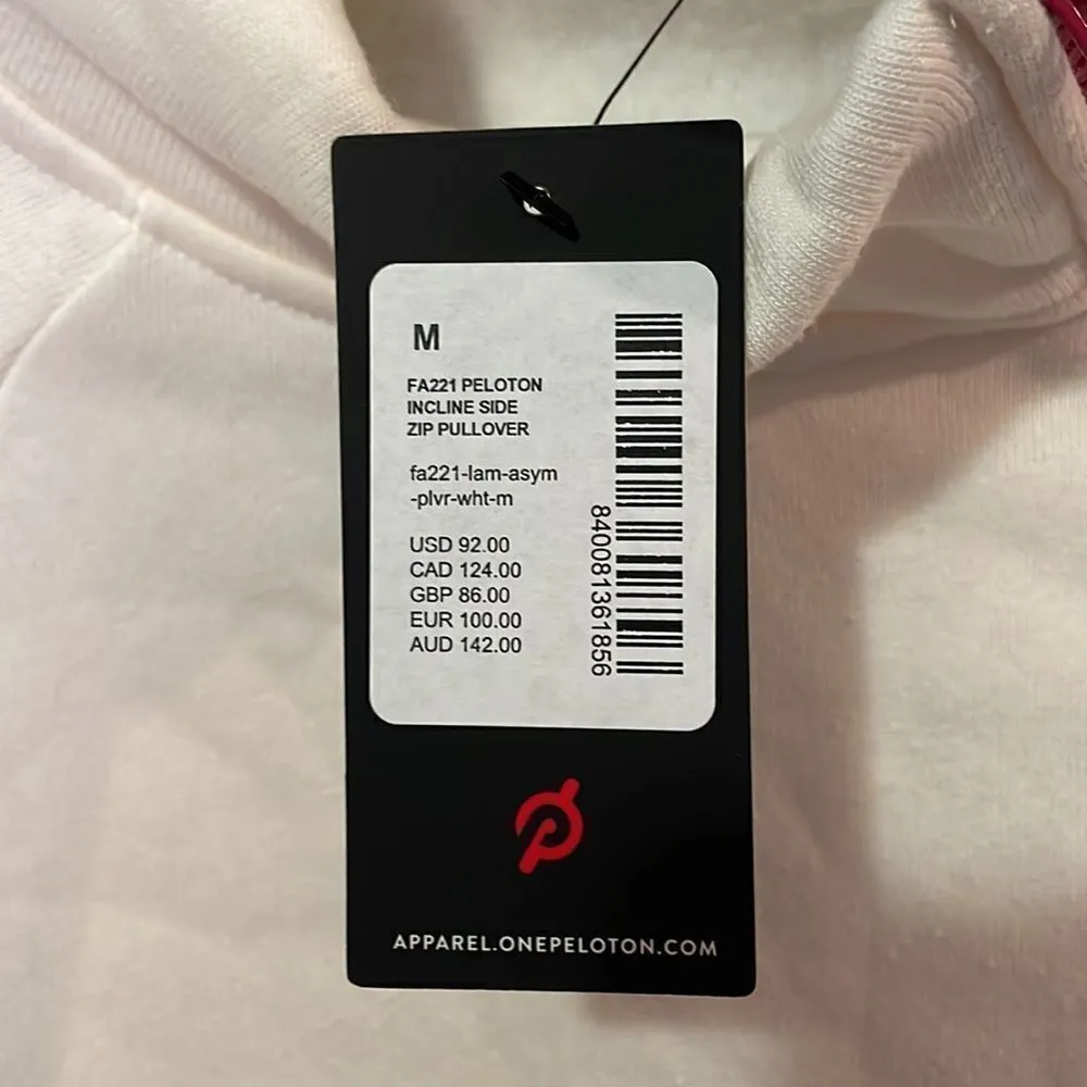 Peloton Incline Side Zip Pullover - Cream & Pink, NWT - Image 7