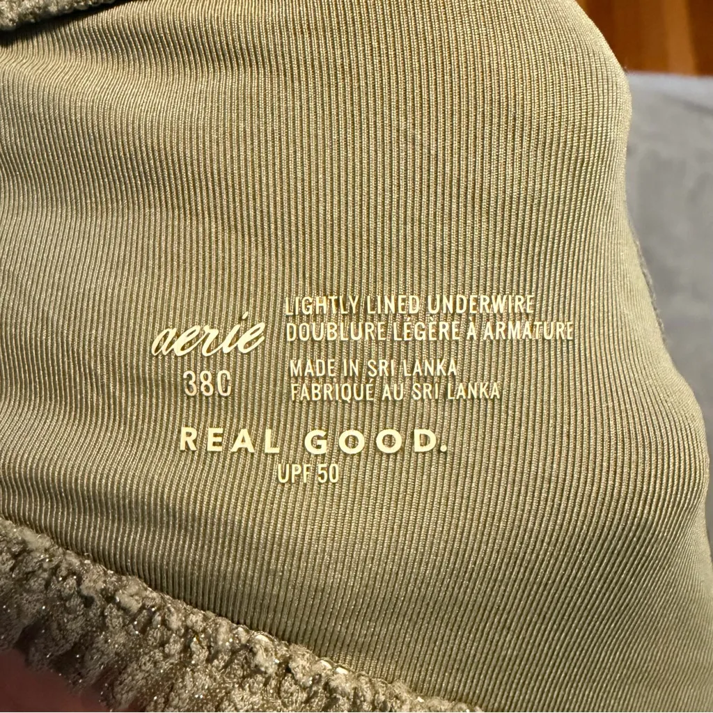 Aerie Women’s Bikini Top 38C Bottoms XL Sage Green - Image 4