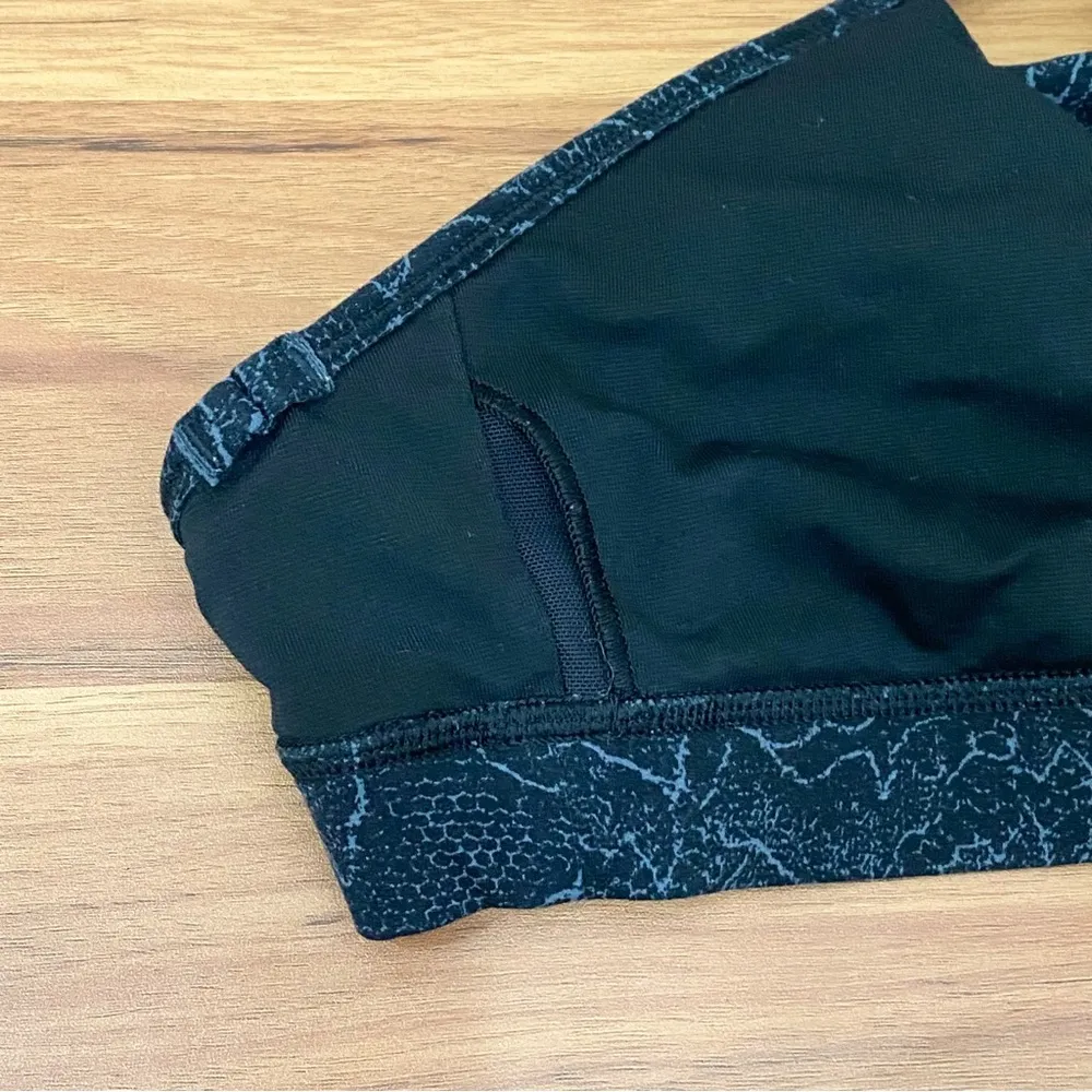 Flow Y Bra Nulu Lacescape Dark Cast Black Sports Bra Size 10 - Image 8