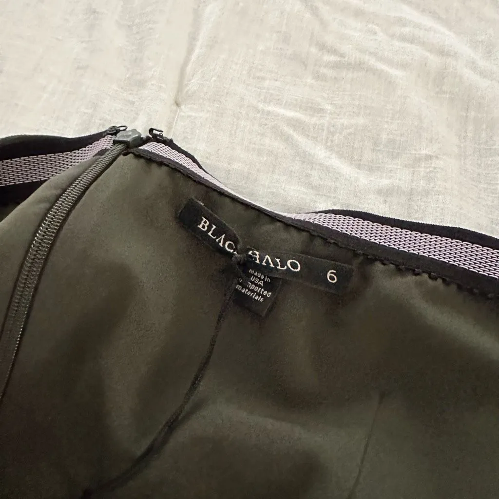 Black Halo Women’s Green 6 Bethel Off Shoulder Dress - Image 4