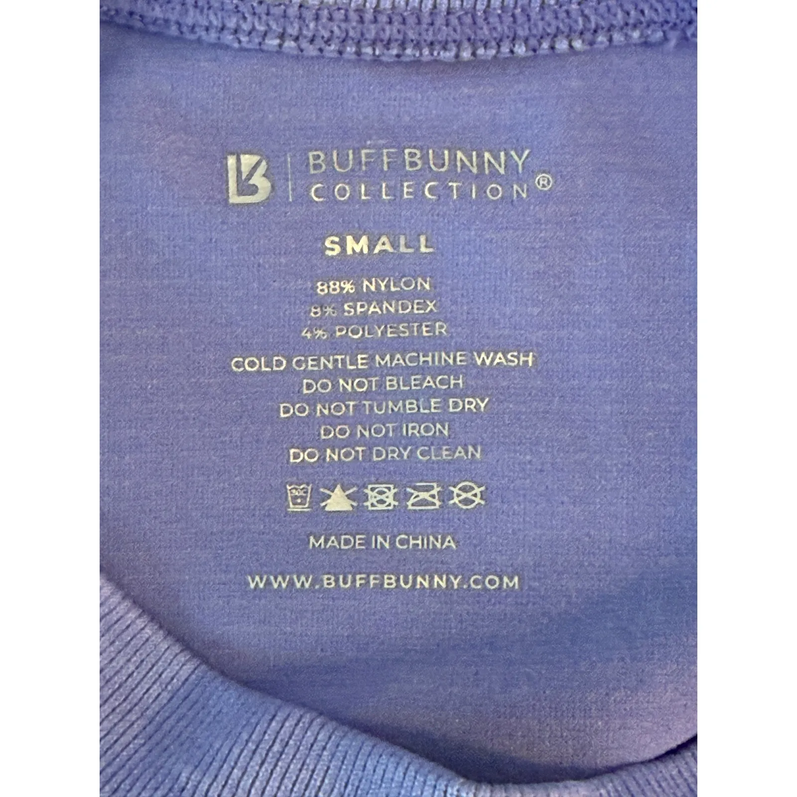 BuffBunny Collection Purple Long Sleeve cut out back Top Thumbholes Women Small - Image 8