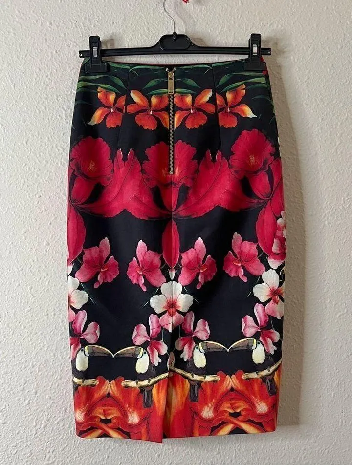 Ted Baker Tropical Toucan Pencil Skirt Size 1 - Image 5