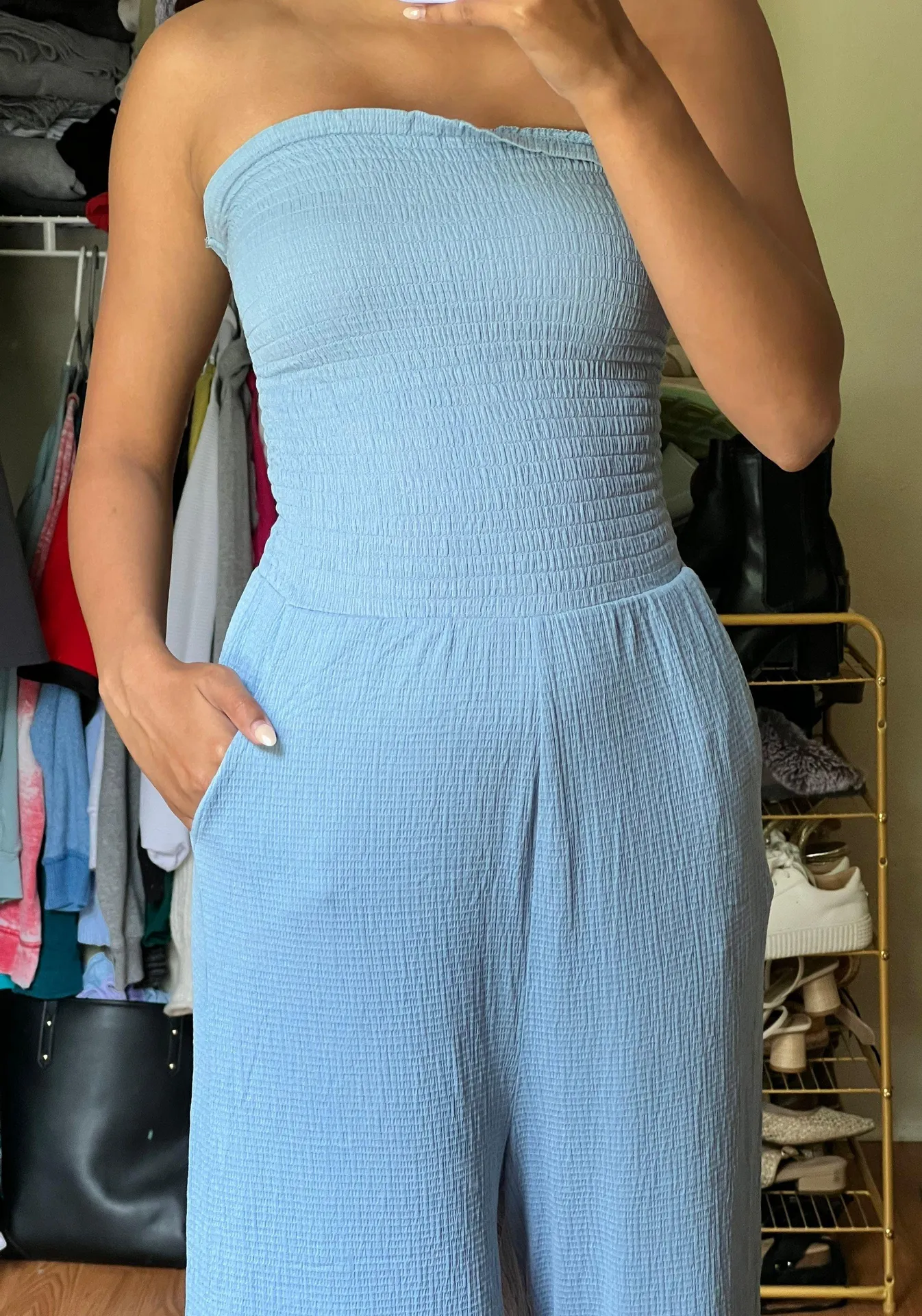 Light Blue Jumpsuit With pockets - Image 3