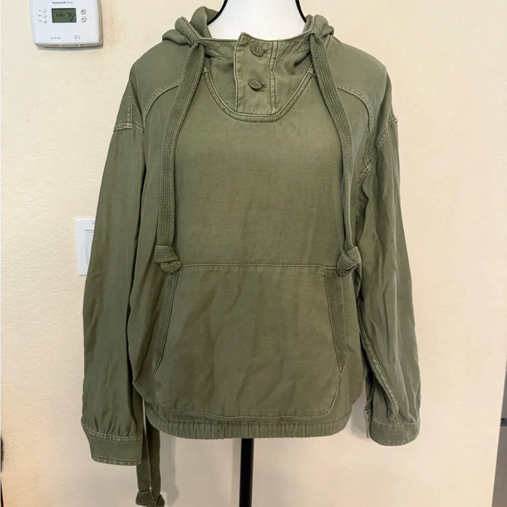 American Eagle Oversized Military Hoodie Olive Small Women’s Baggy Relaxed Roomy - Image 3