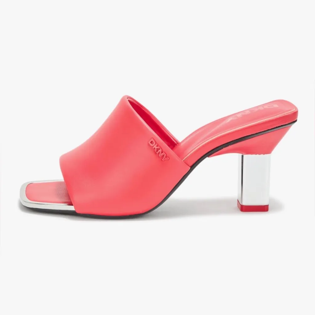 NEW DKNY Kelley Square Toe Heeled Sandal Mule Flat 6 $129 - Image 2