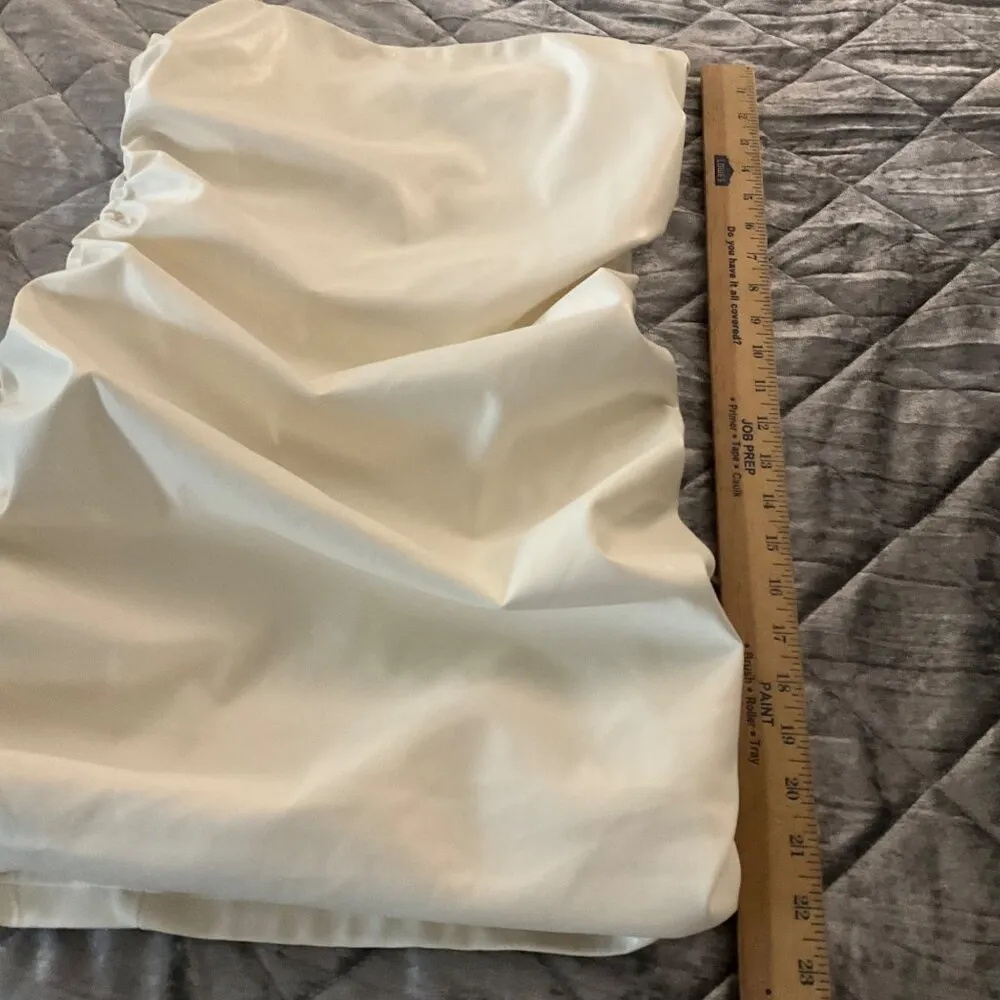 Amanda Uprichard Palma faux Leather Mini Dress Cream White NWOT ruched Bodycon - Image 6