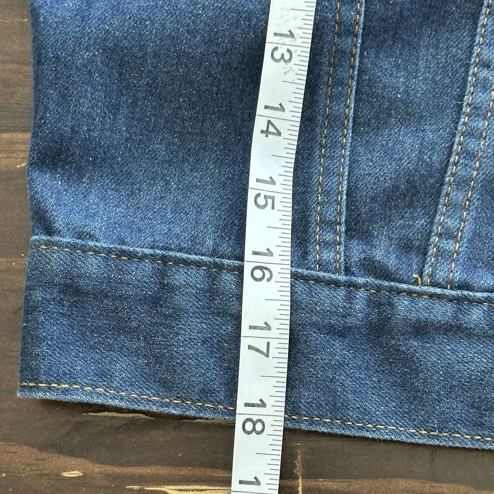 Levi's VTG  Strauss Wheat Label 70’s 80’s Orange Tab Denim Cropped Jacket S - Image 8