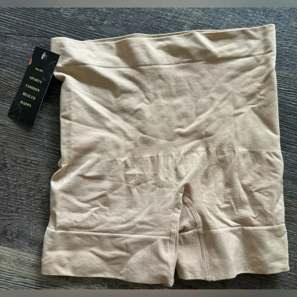 NEW Smoothers Shapers SEAMLESS BIKER SHAPING SHORTS Nude Pull On Medium Tan - Image 3