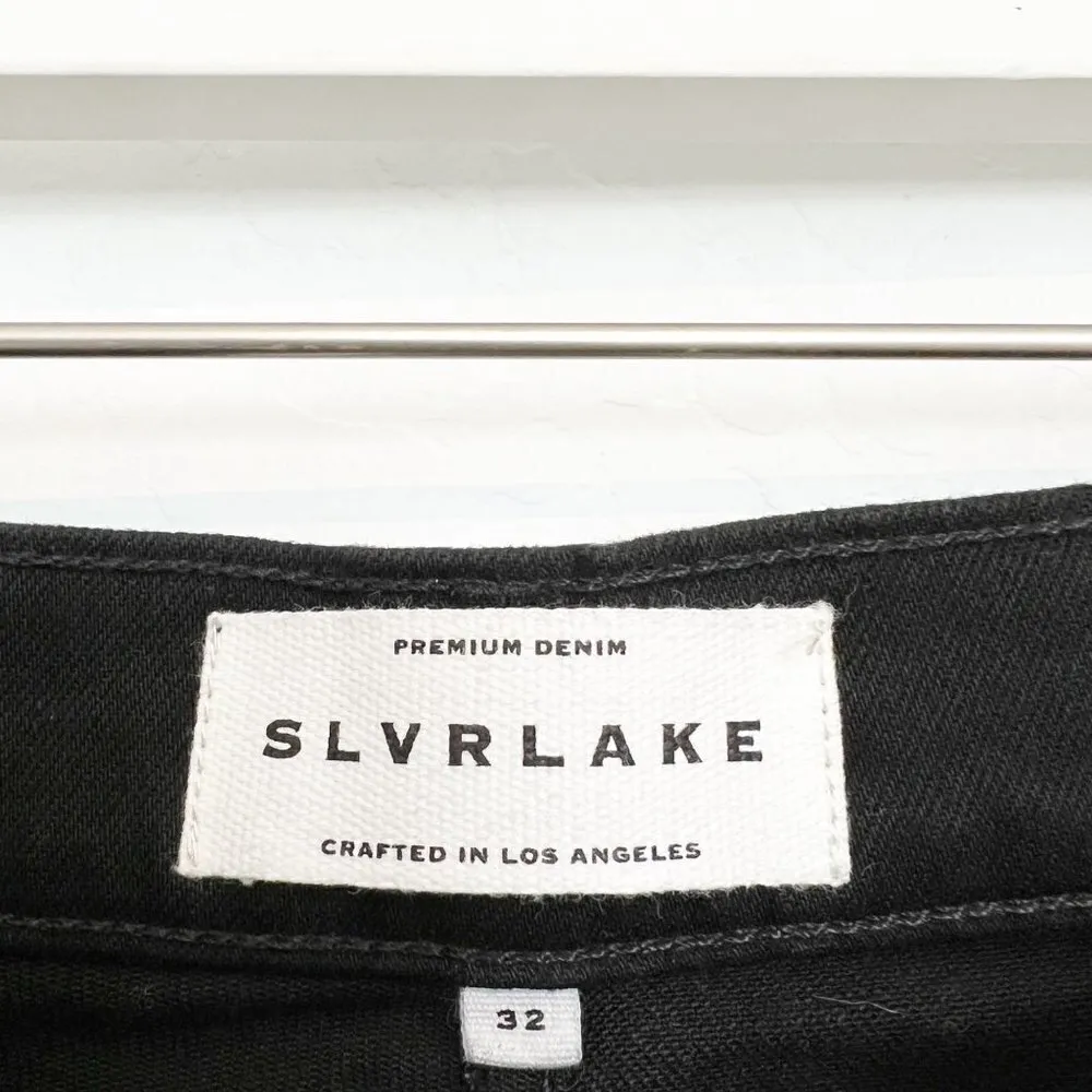 NEW‎ SLVRLAKE Denim Indiana High Rise Flare Jeans Jet Black Plus Size 32 - Image 7