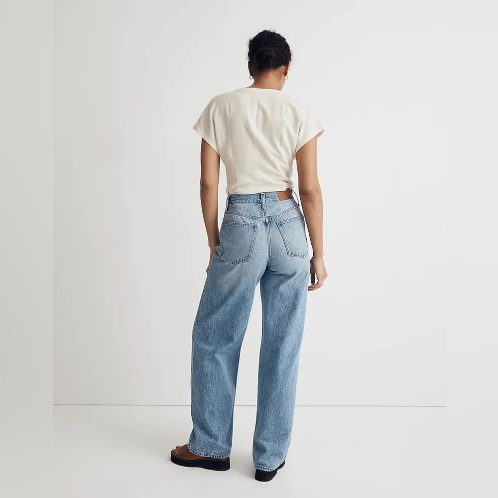 Madewell Linen-Blend Ruched Button-Front Top XS Women’s Natural Undyed NWT NJ642 - Image 8