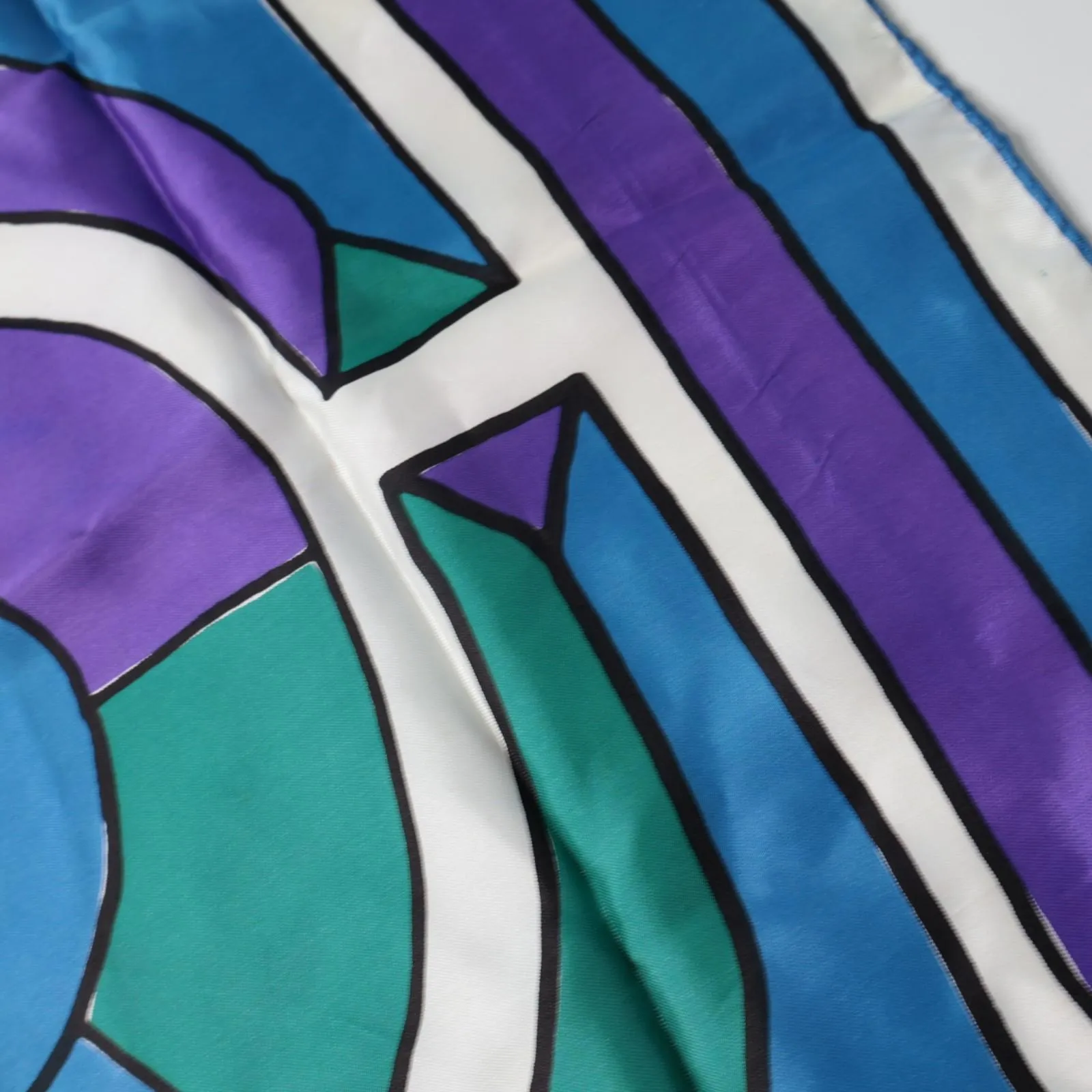 VTG Vera Neumann 22" Square Scarf‎ Rolled Edge Geometric Abstract Art Colorful - Image 5