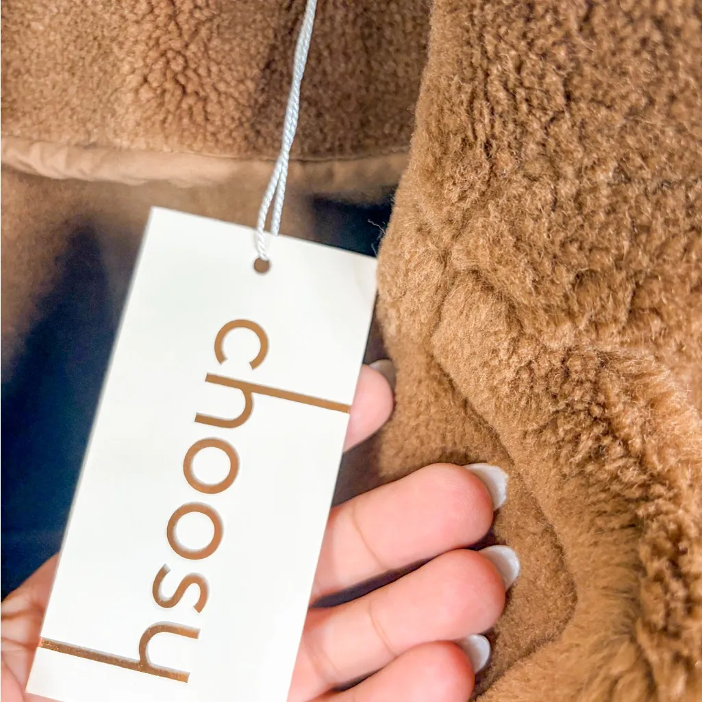 NEW w Tags Choosy Oversized Mocha Brown Teddy Coat, Size XL, MSRP $300 - Image 10