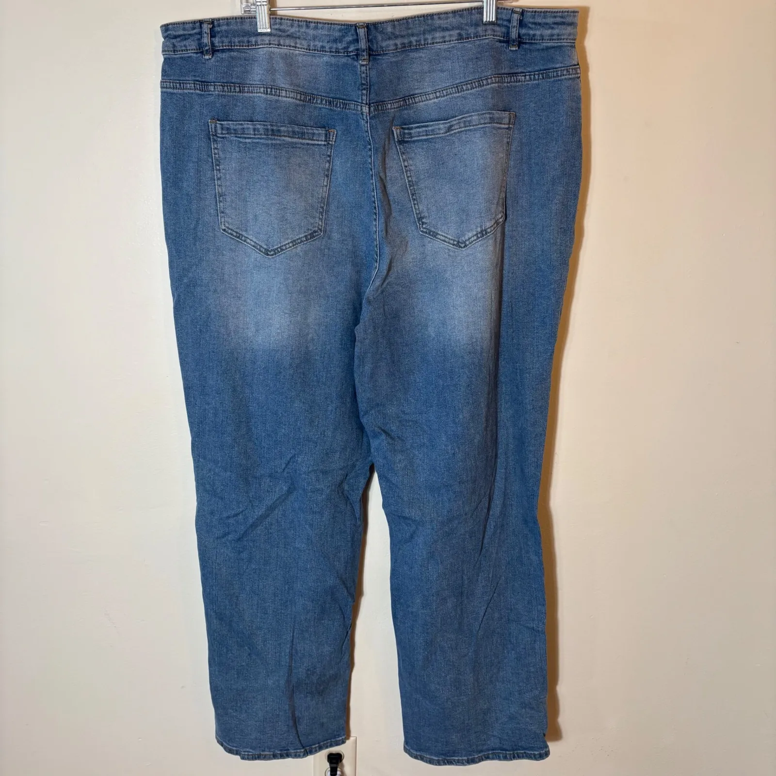 Eloquii Elements Distressed Ripped Knee Straight Leg Jeans Size 22‎ - Image 5