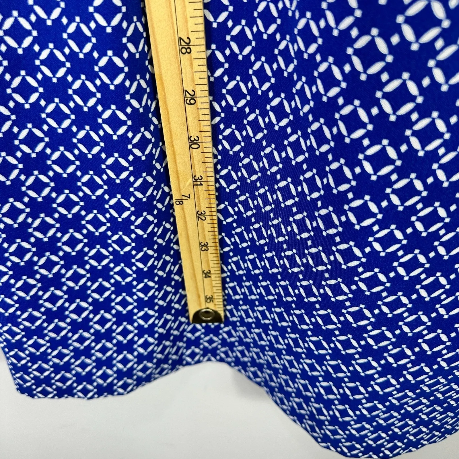 Mario Serrani Dress‎ Women 10 Sleeveless Blue White Sheath Quiet Luxury Preppy - Image 4