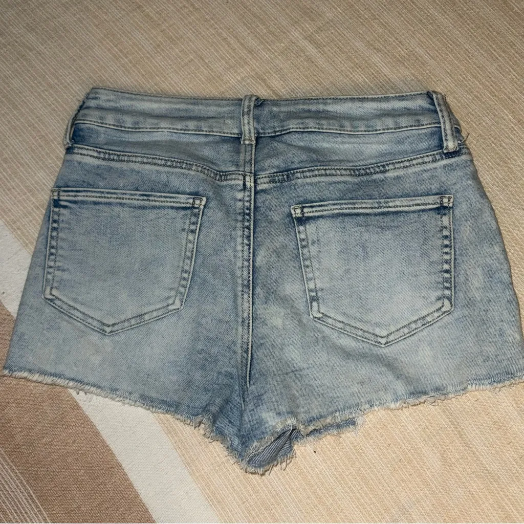 SO Light Blue Distressed Jean Shorts - Image 2