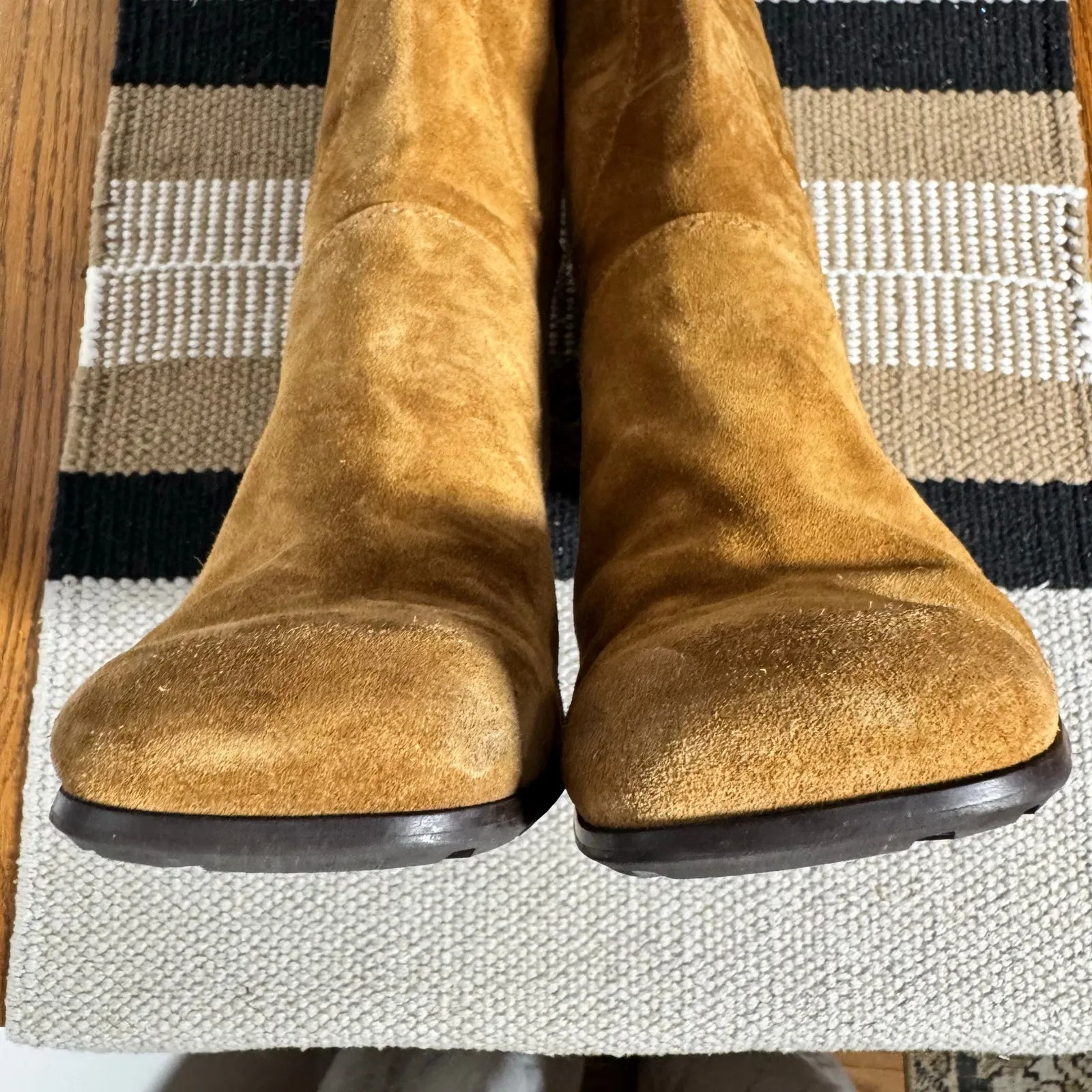 Plaginsa 90s Suede Leather Boot Women 8M Camel Brown Y2K Bratz Capsule Wardrobe Size 8 - Image 3