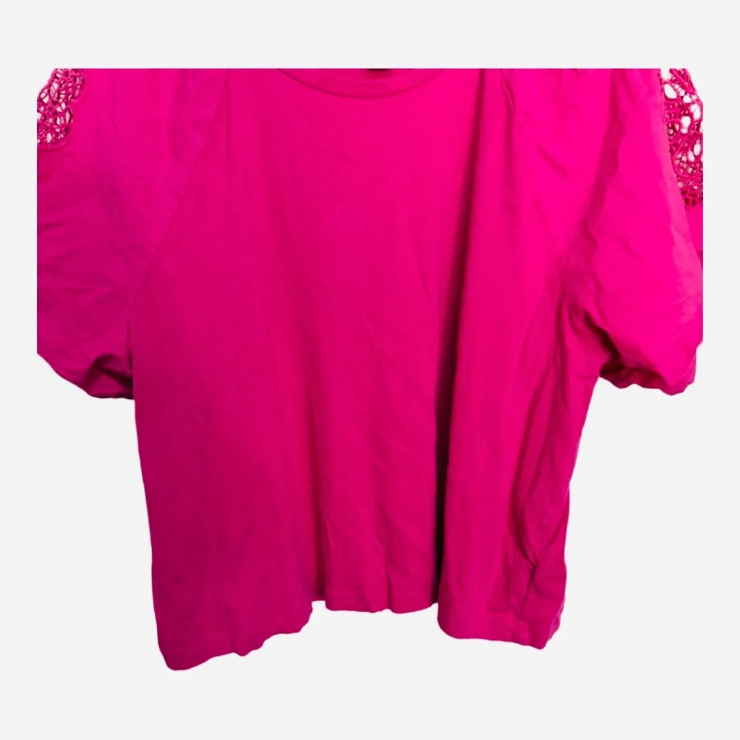 Old Navy Everywear Cut Out Cropped Tee 100% Cotton Hot Pink Size XL - Image 4