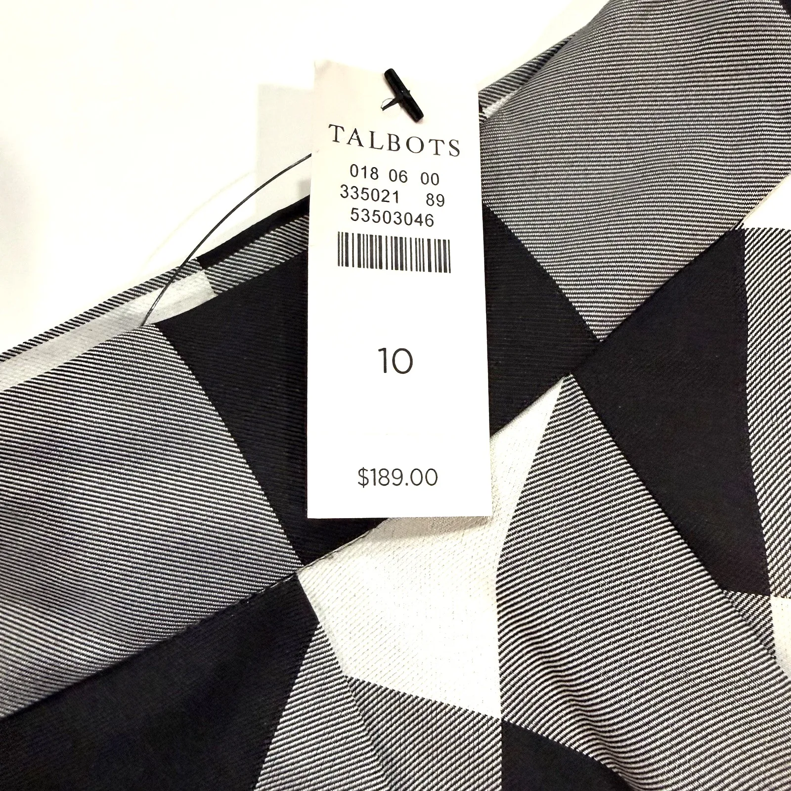 New Talbots A Line Maxi Skirt 10 M Buffalo Plaid Check Black White Pleat Xmas - Image 2