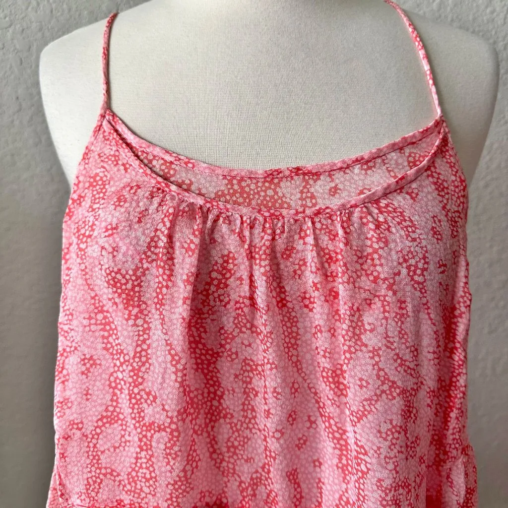 Diane Von Furstenberg Baylee Smocked Floral Silk Tank Sarasa Coral - Image 4
