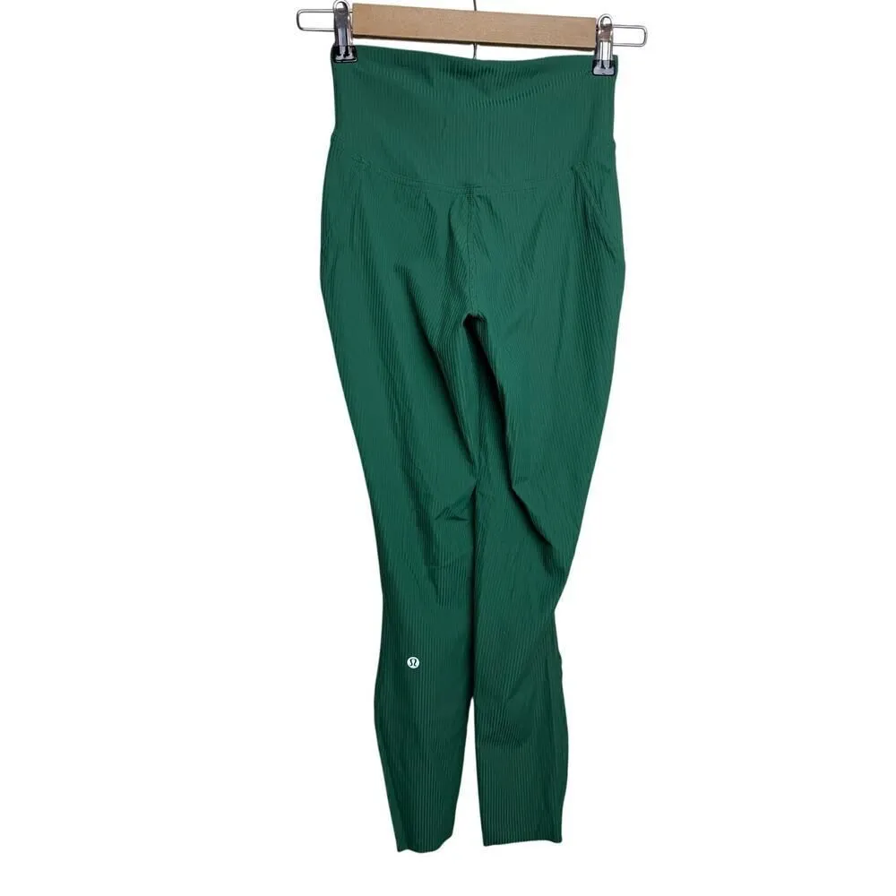 Lululemon Base Pace High-Rise Ribbed Tight 25" Everglade Green Sz. 2 - Image 5