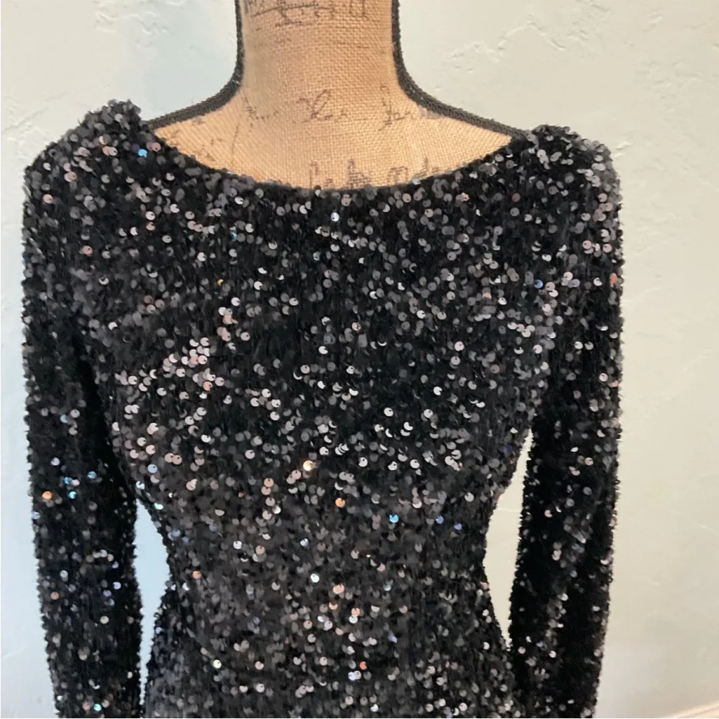 Mable black Sequin Mini Dress Taylor Swift Eras Tour Favorite festival wedding M Size M - Image 12