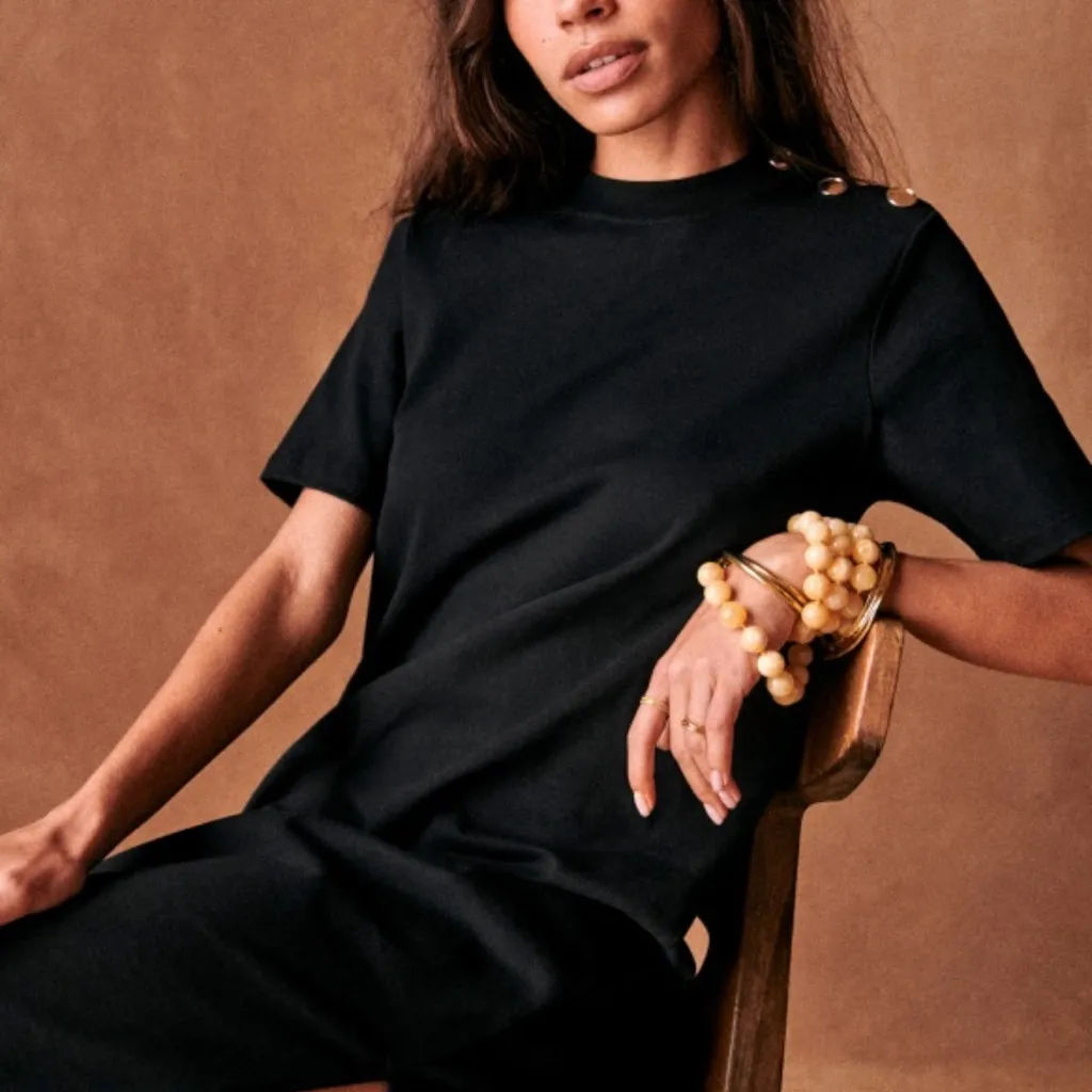 Sèzane Emy Black Midi Dress - Image 3