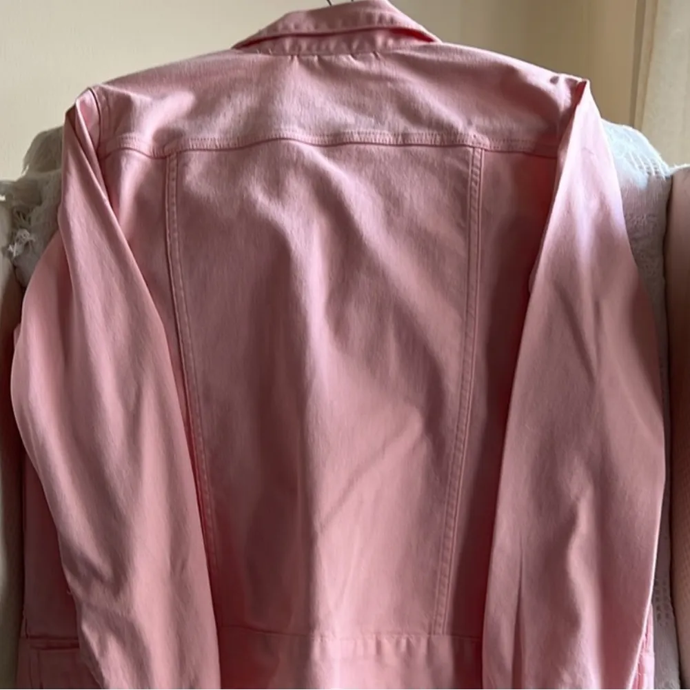 Woman Within Peachy Punk Jean Jacket Size 14W - Image 3