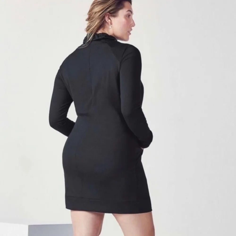 FABLETICS Liora Black Tunic Dress Long Sleeve Mock Neck with Bungee Cord Small - Image 4