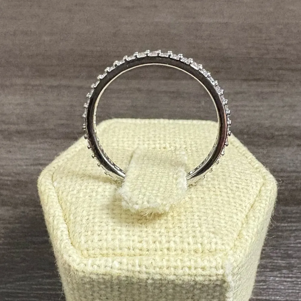 Silver Zircon Eternity Band Ring - Image 3