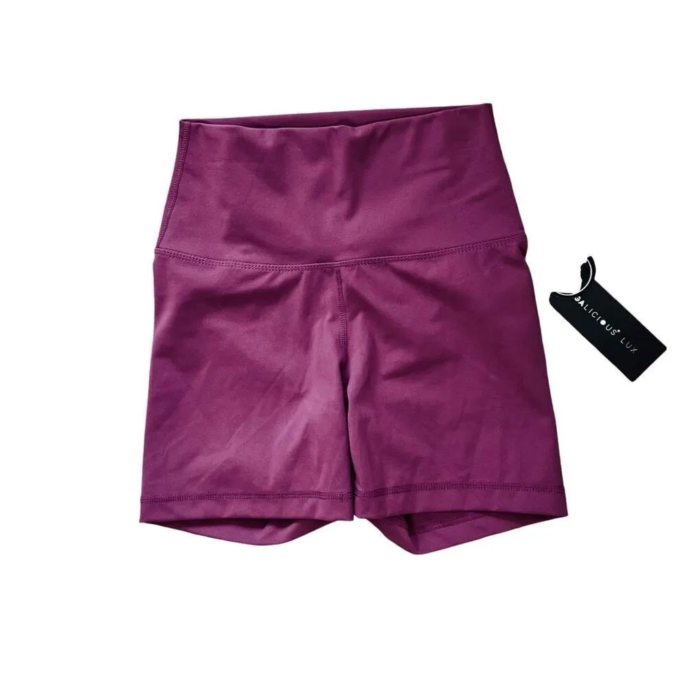 Yogalicious Lux Raspberry‎ High Waisted Squat Proof Shorts SMALL Activewear NWT - Image 3