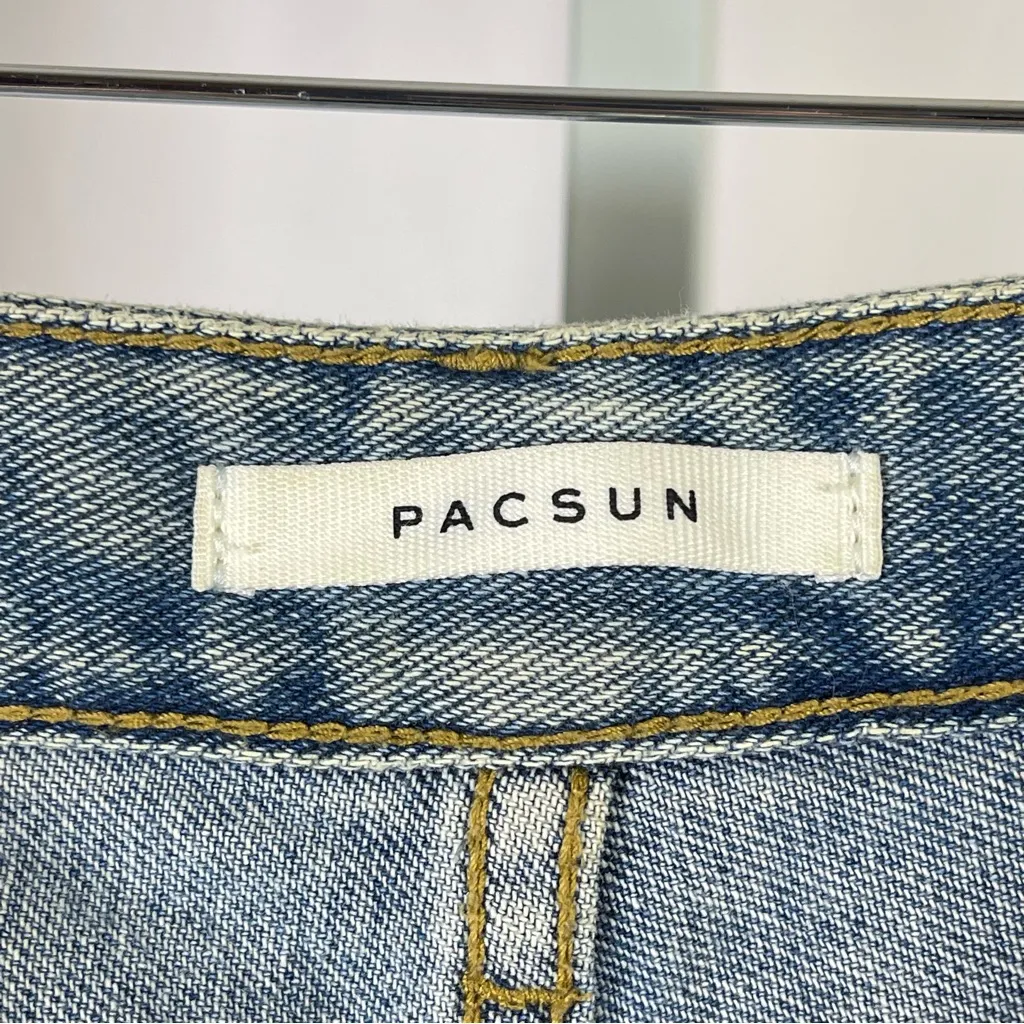 PacSun Classic 90's Boyfriend Size 24 Blue Ripped Straight Leg Jeans Thrashed - Image 6