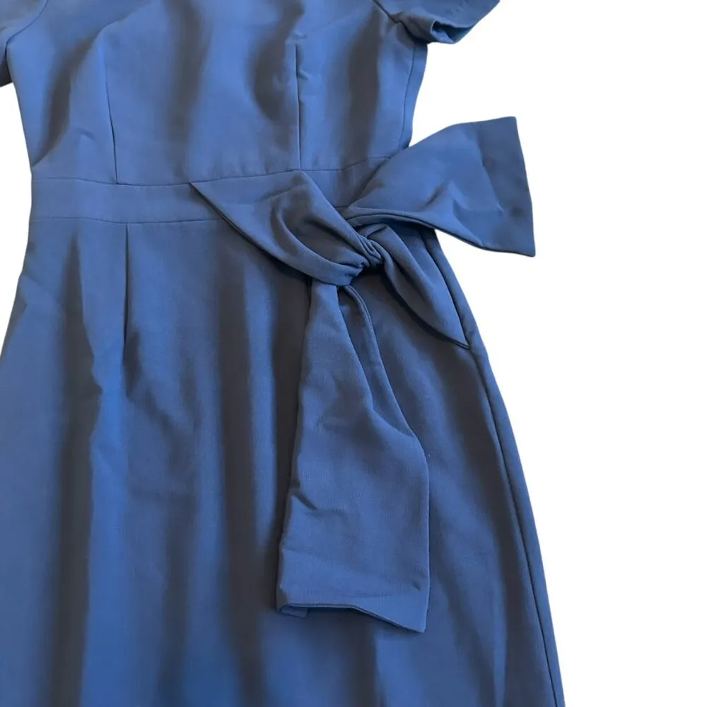Black Halo Harbor Sheath Dress Pacific Blue Luxury Bow Fitted Size 0 Womens NWT - Image 4