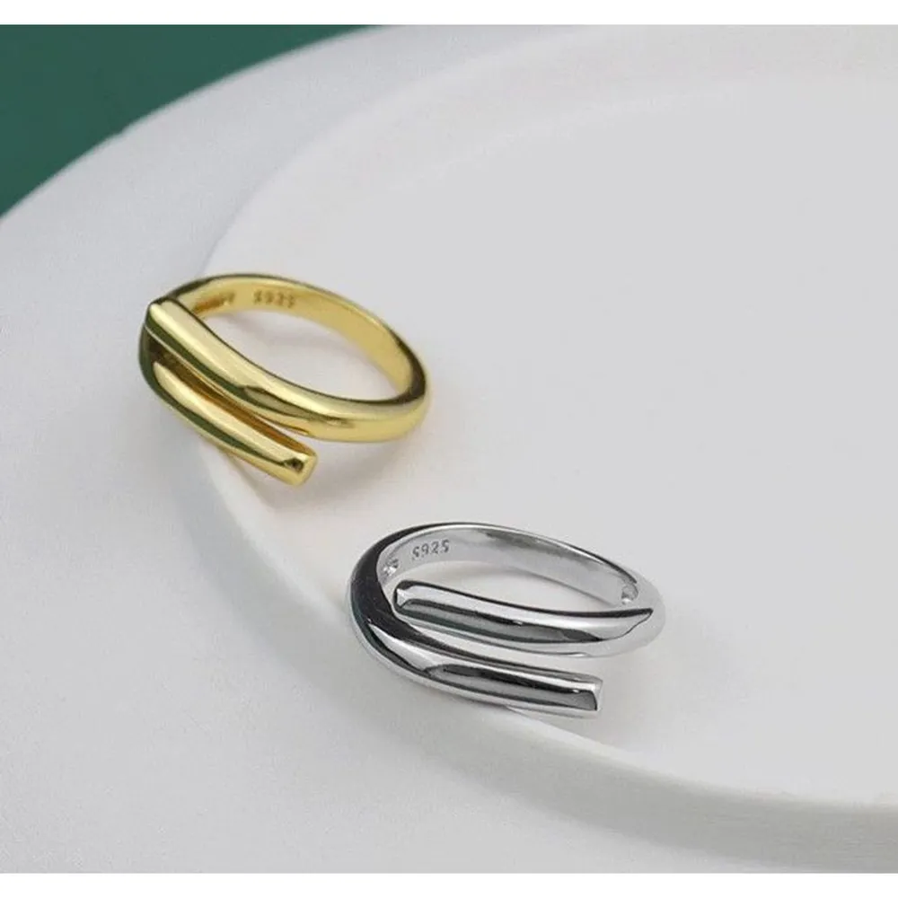 Unisex Solid Wrap‎ 925 Sterling Silver Band Ring, Adjustable - Image 11