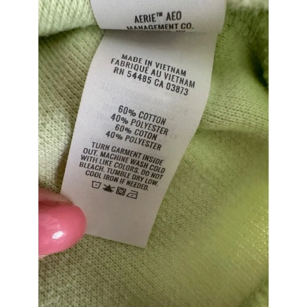 Lightweight Ribbed Short Sleeve Sweatshirt Size: S Color: Honeydew - Image 8