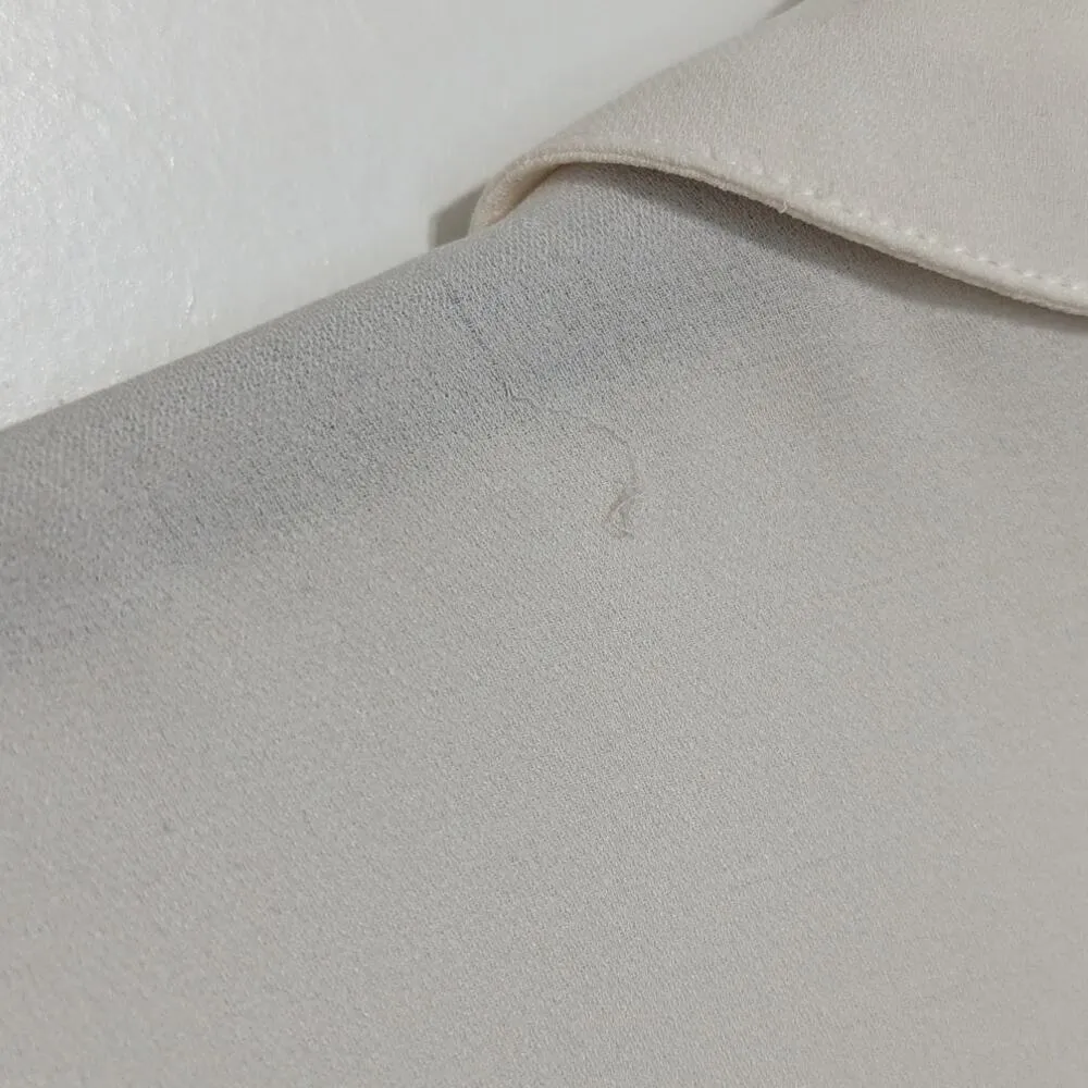 Alice + Olivia Employed Mackenzie Long Sleeve Button Down Shirt Silk Cream White - Image 3