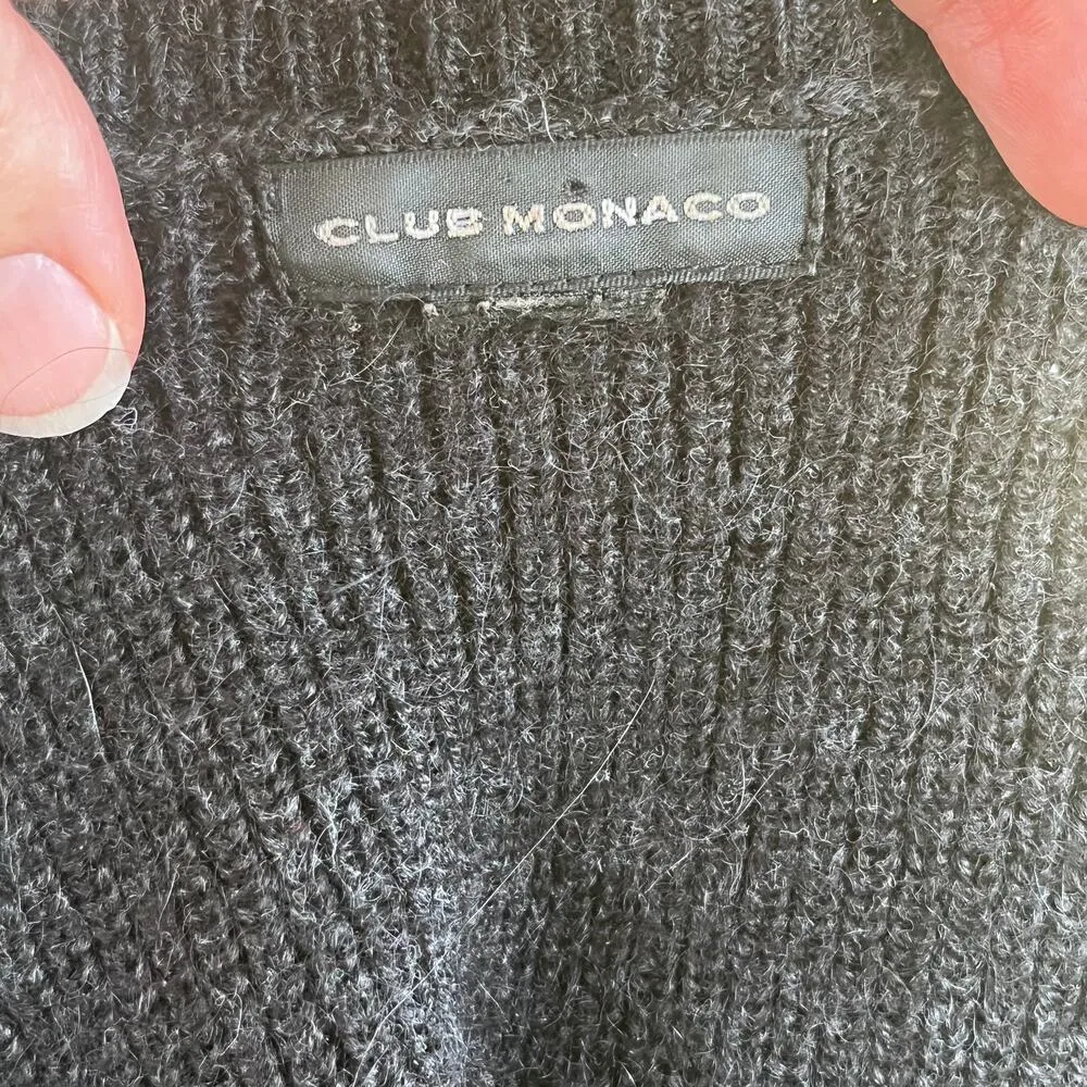 Club Monaco Women's Black Longline Pullover Sweater Size M - Image 6