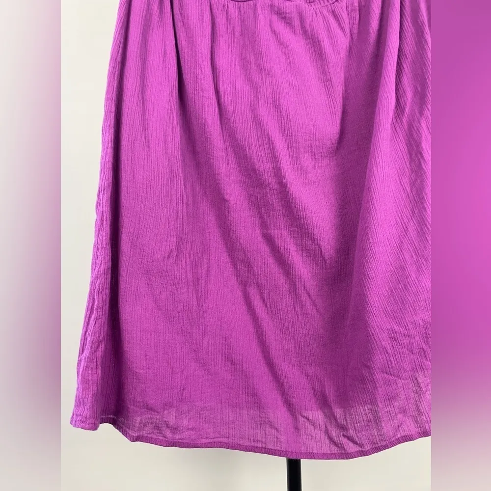Lane Bryant Purple Cotton Gauze One Shoulder Embroidered Blouse‎ - Image 2