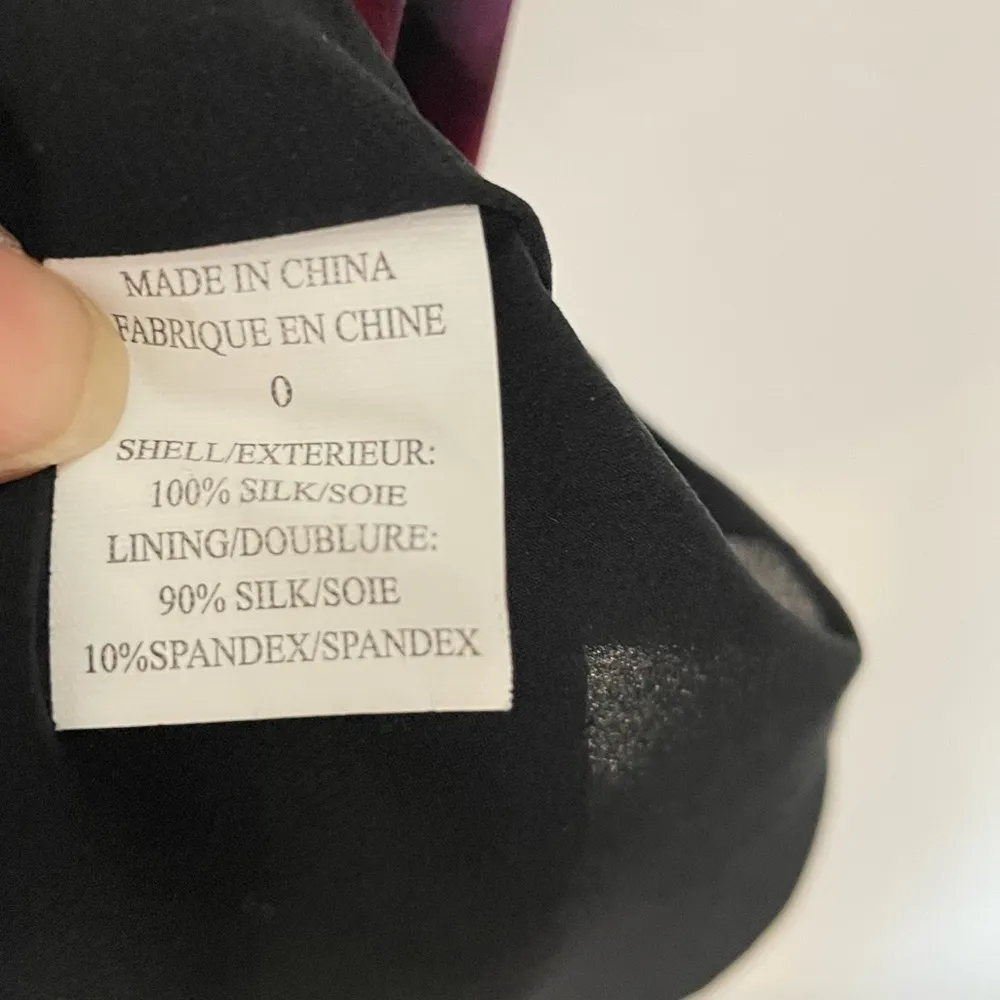 Theory Silk Red & Purple Watercolor Sleeveless Dress Size 0 - Image 9