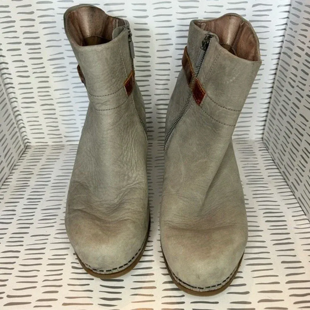 Dansko Hartley Bootie Gray Nubuck Leather Side Zip Boot EU 39 US 8.5‎ - Image 3
