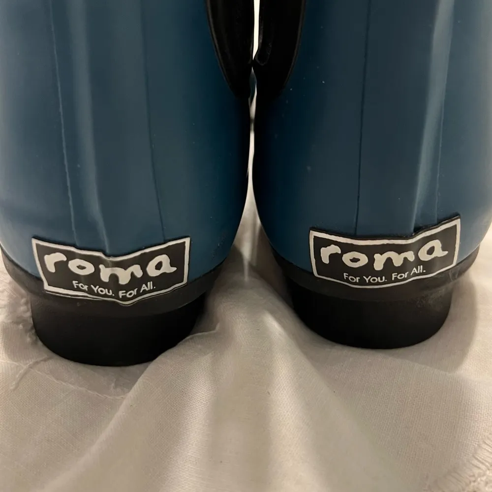 Roma Chelsea Matte Short Rain Boots Women’s Size 7 Waterproof Teal Blue - Image 10