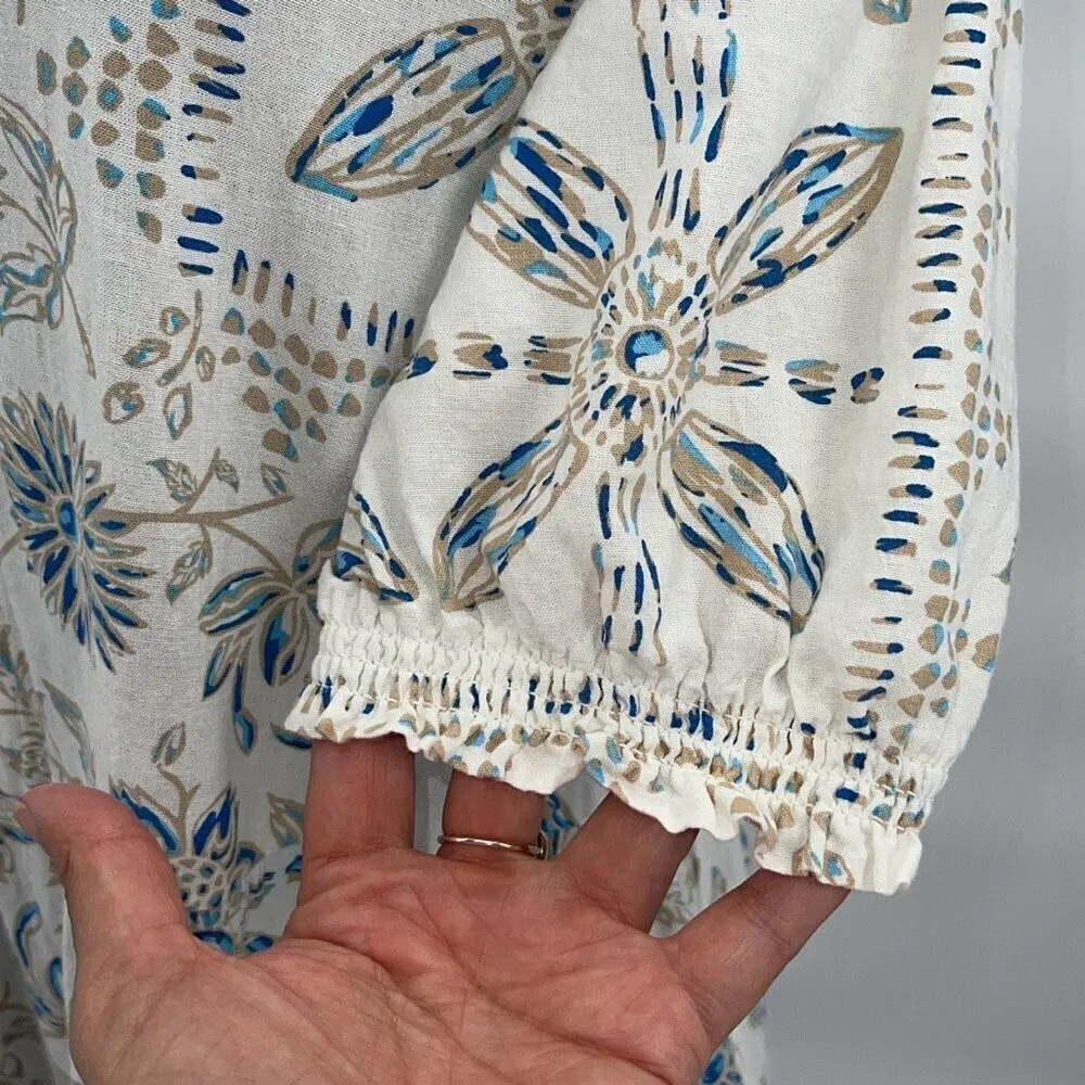 Sonoma Women's Raglan Half Sleeve Tropical Floral Tiered Dress Multicolor Medium - Image 6