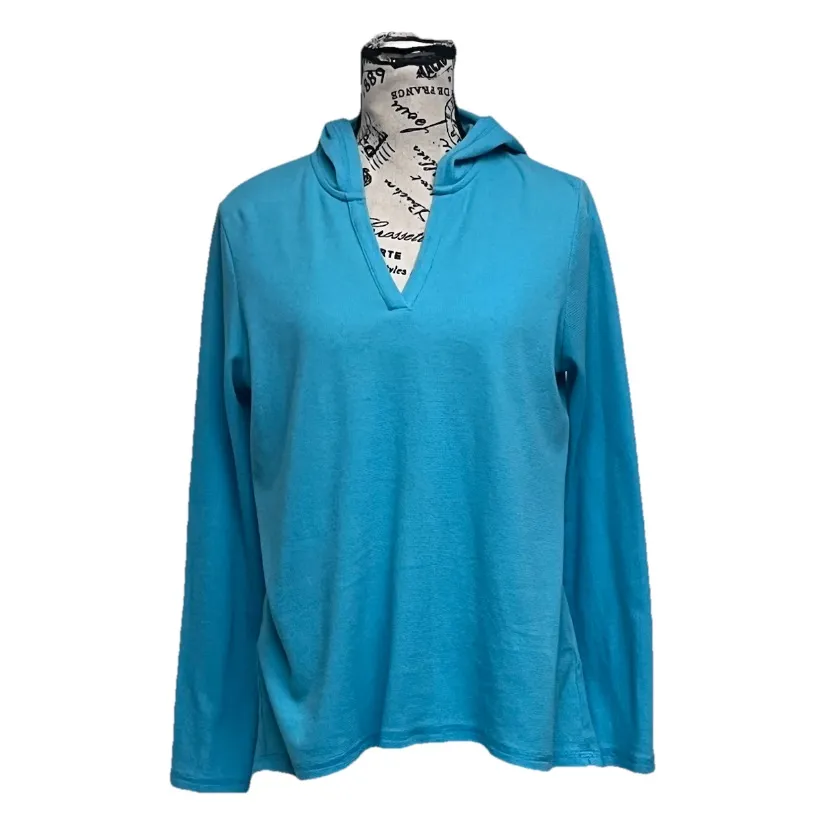 Fresh Produce XS Vibrant Blue Cotton Hoodie Pullover Lightweight Beach Travel ML - Image 2