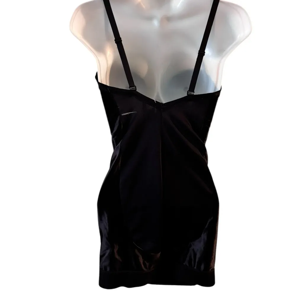 VTG SHLIPPS By Smoothie Padded Corset Body Slip Sz 36C Black Underwire Pin Up Size M - Image 4