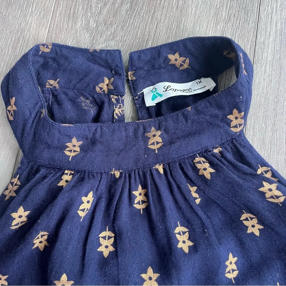 Lapogee Halter Top Navy Floral Plus Size 1X Blue - Image 2