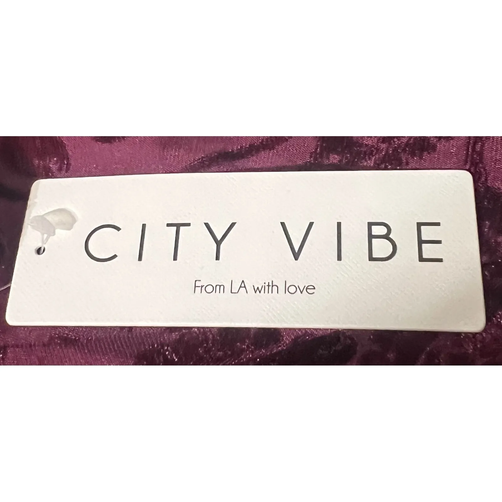 City Vibe Dress Velvet Floral Sweetheart Neck Puff Sleeve Tiered Maroon Size 0 - Image 5