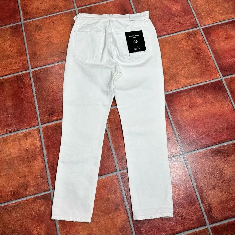 NWT Anine Bing Sonya Jeans In Off-White - Image 6