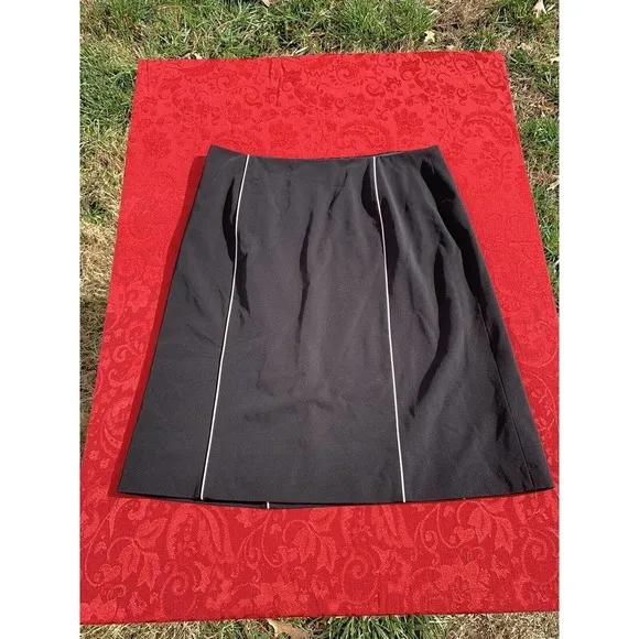 - Apostrophe Skirt Womens 14 Black White Stripe Stretch‎ Lined Office Work … - Image 5