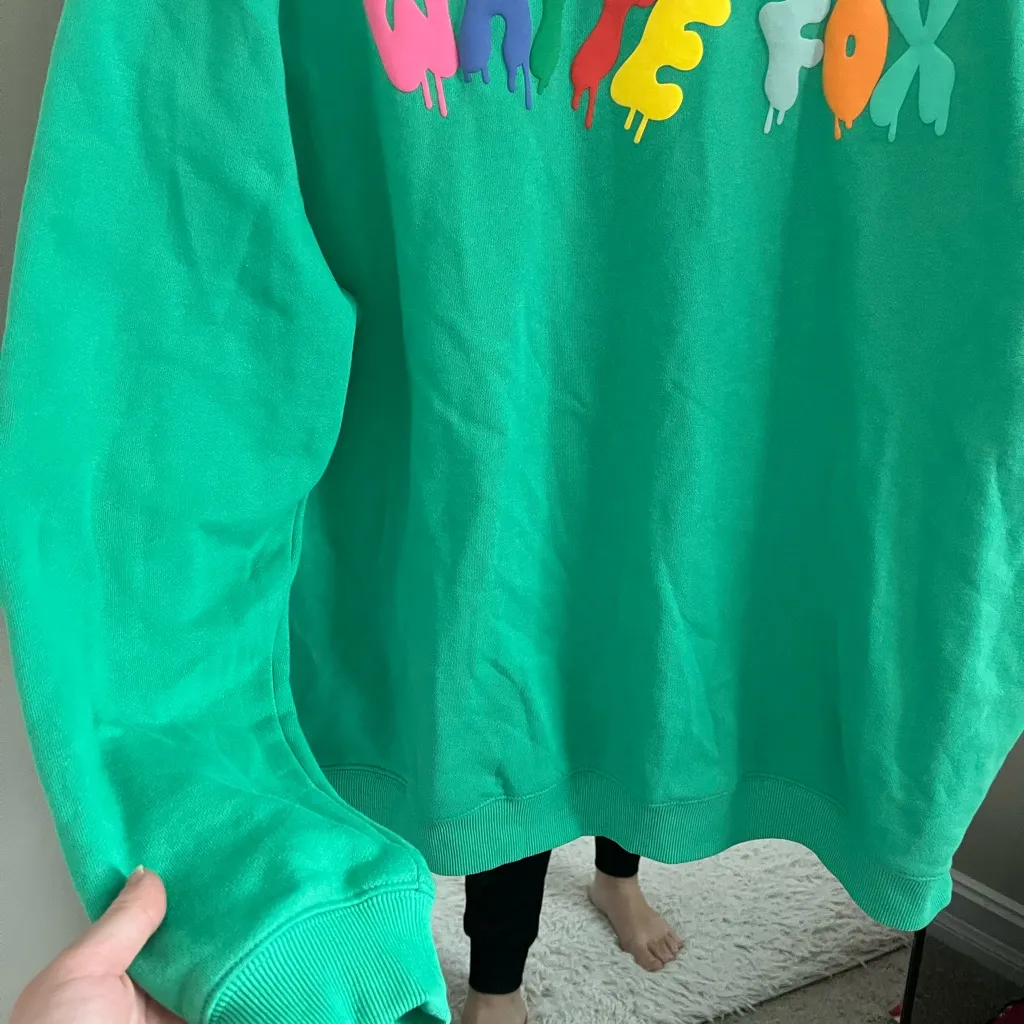 White Fox Boutique Teal Pullover Crewneck - Image 4