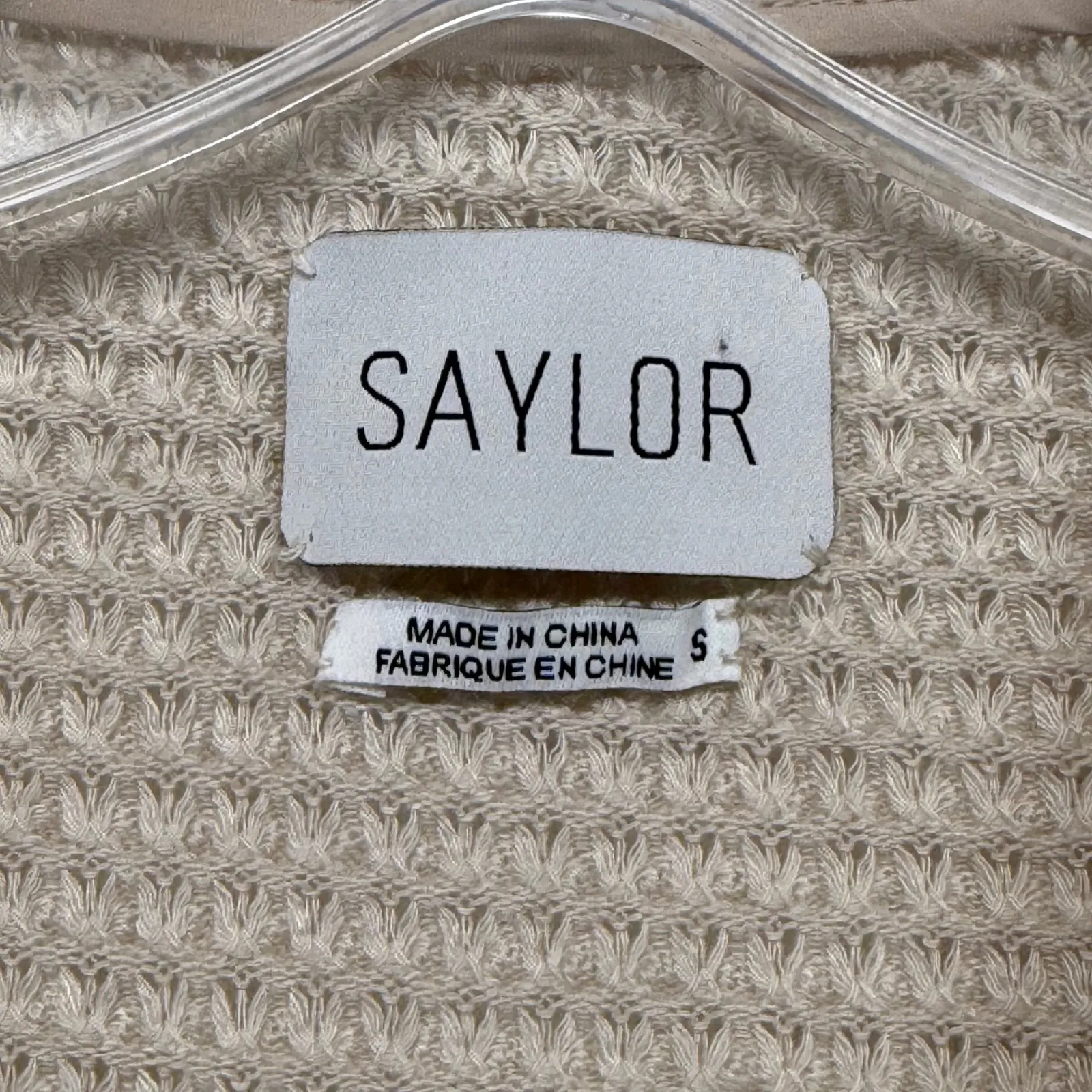 SAYLOR Waffle Knit faux wrap Mini Dress Ruffle Trim Long Sleeve Wrap Dress Sz‎ S - Image 6