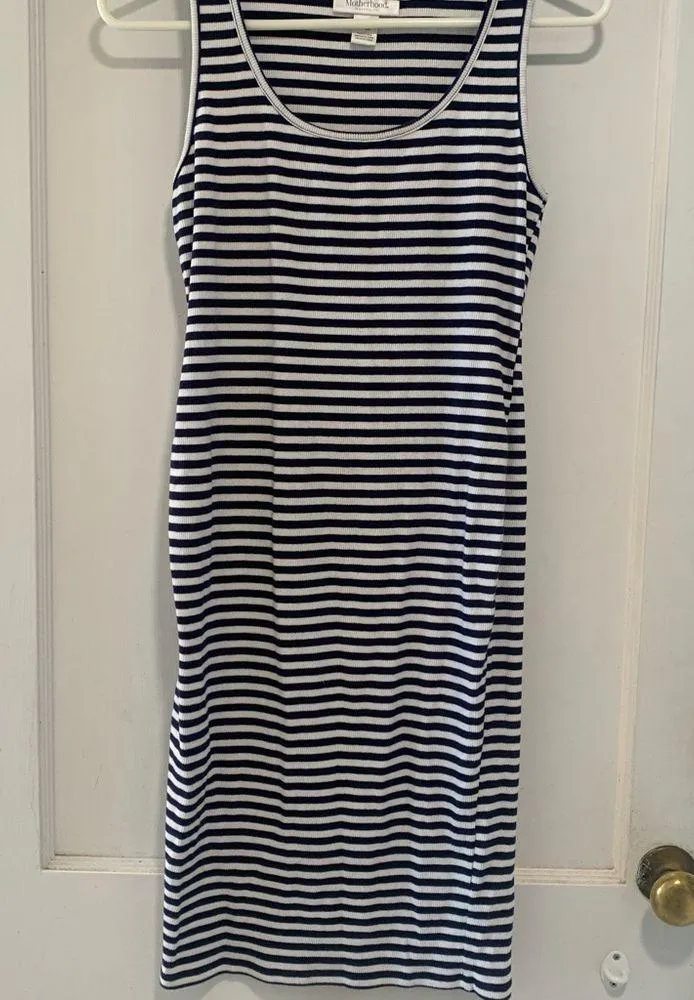 Motherhood maternity | white blue stripe sundress size small - Image 4